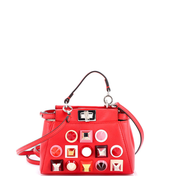 Peekaboo Bag Studded Leather Micro