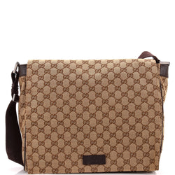Flap Messenger Bag Gg Canvas Large