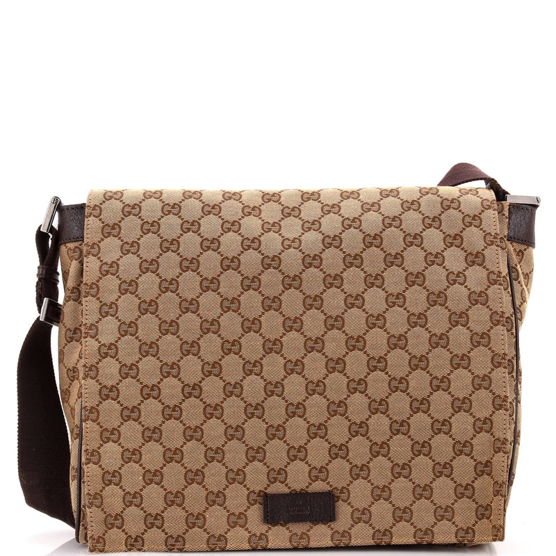 Flap Messenger Bag Gg Canvas Large