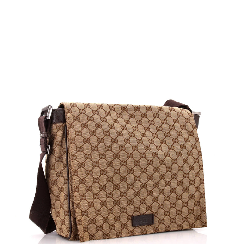 Flap Messenger Bag Gg Canvas Large