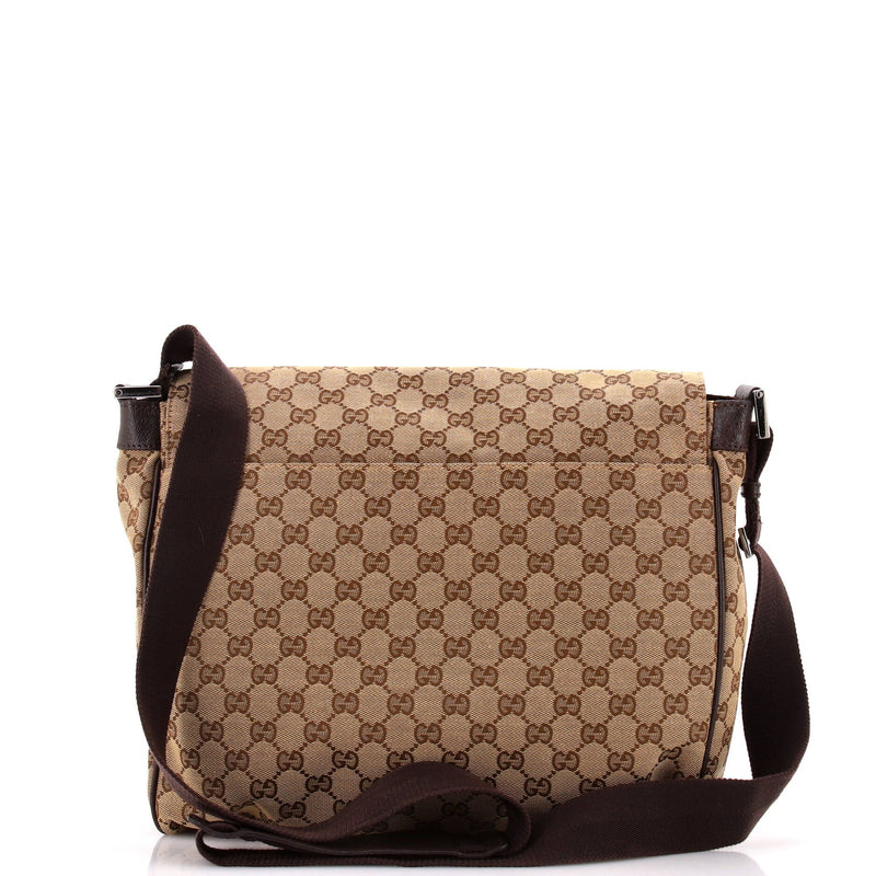 Flap Messenger Bag Gg Canvas Large