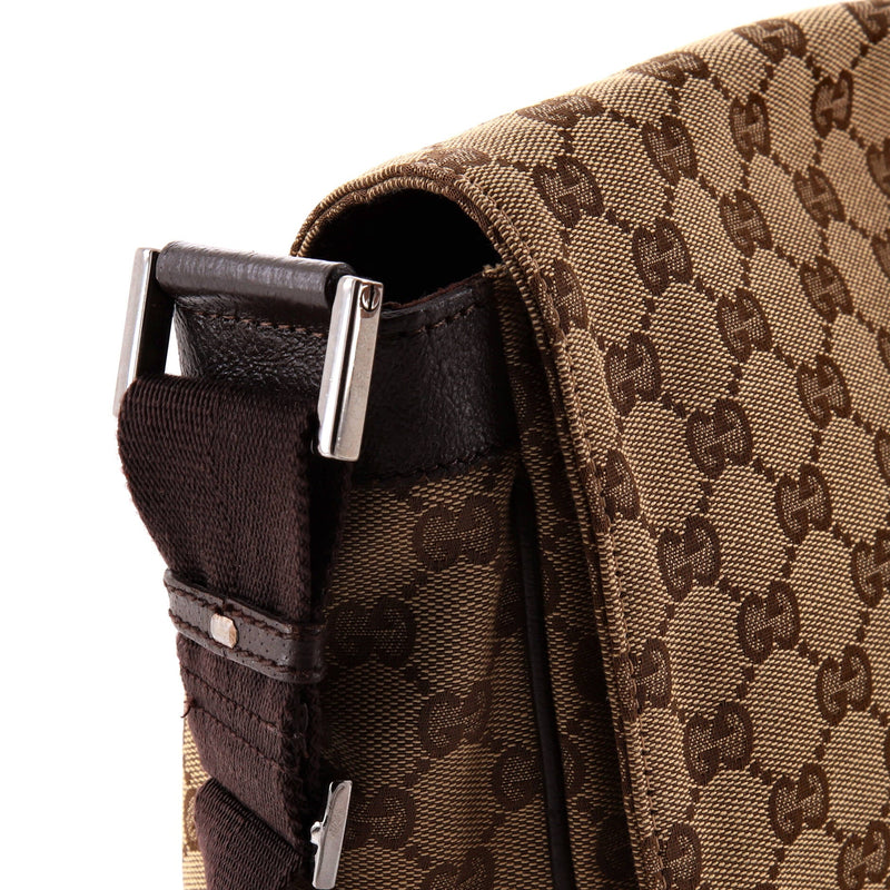 Flap Messenger Bag Gg Canvas Large