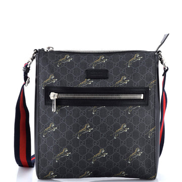 Web Strap Front Zip Messenger Bag