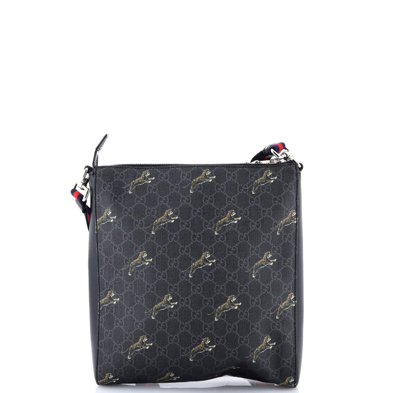 Web Strap Front Zip Messenger Bag