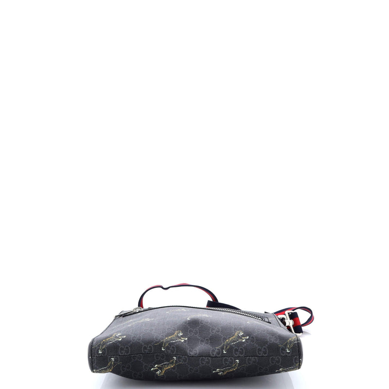 Web Strap Front Zip Messenger Bag