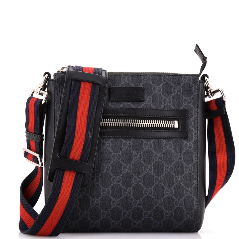 Web Strap Front Zip Messenger Bag Gg