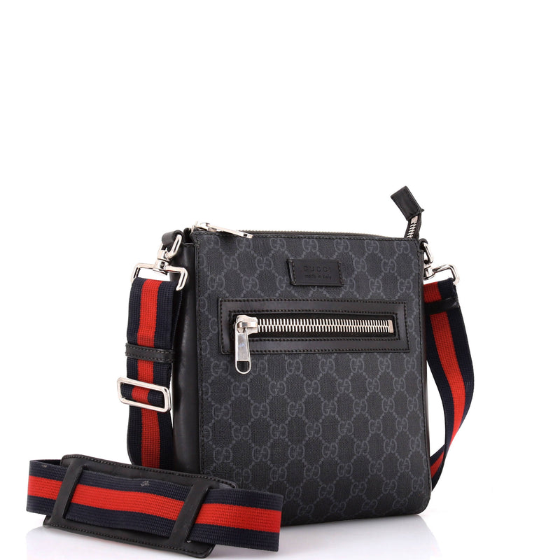 Web Strap Front Zip Messenger Bag Gg