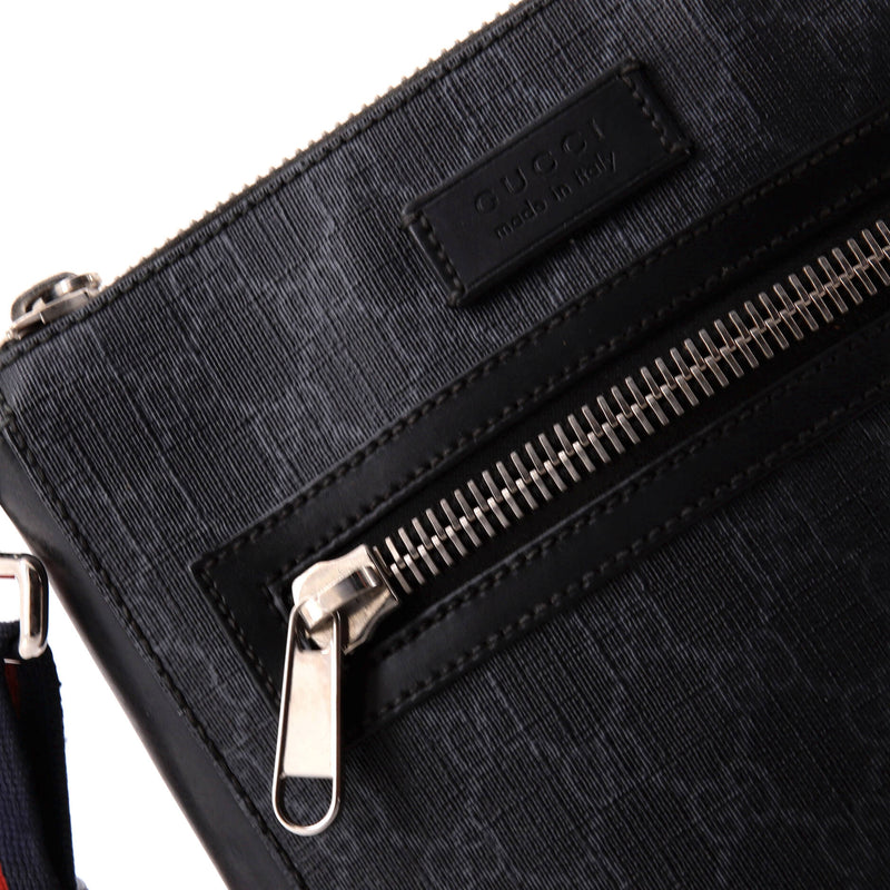 Web Strap Front Zip Messenger Bag Gg