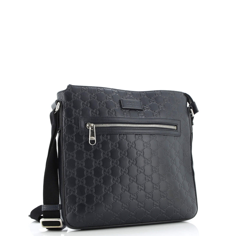 Signature Zip Messenger Bag Guccissima