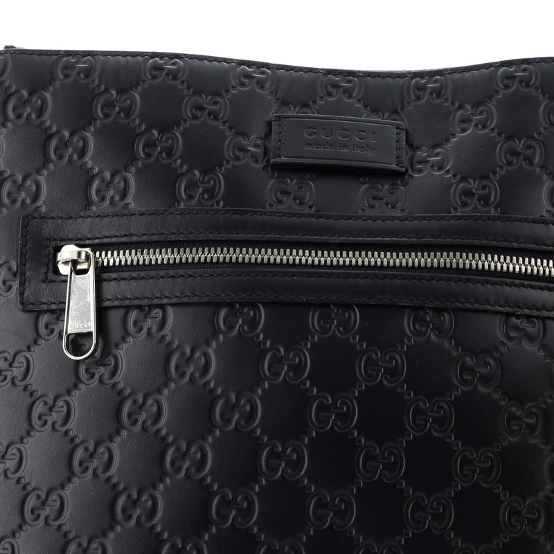 Signature Zip Messenger Bag Guccissima