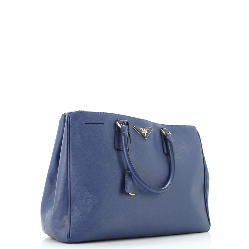 Double Zip Lux Tote Saffiano Leather