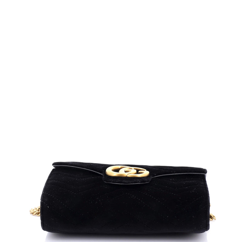 Gg Marmont Chain Wallet Matelasse Velvet