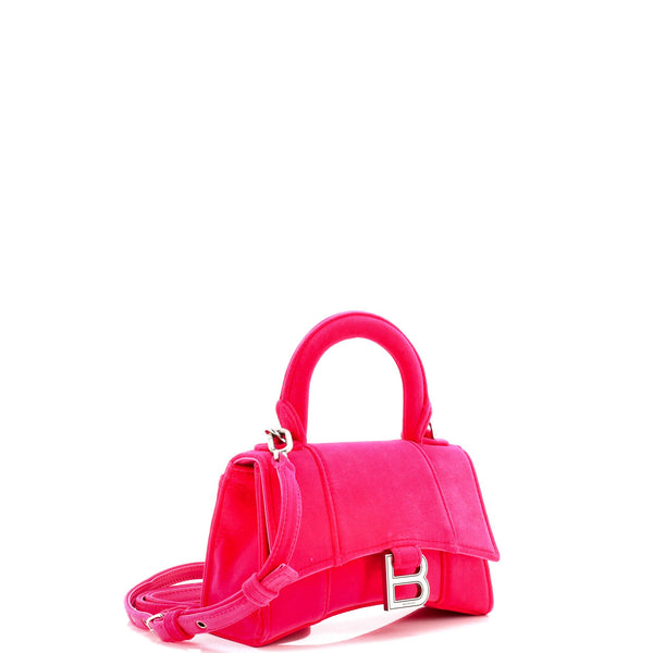 Hourglass Top Handle Bag Velvet Small