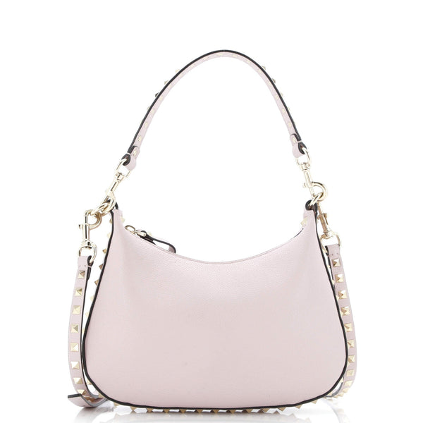 Rockstud Zip Hobo Bag Leather Small