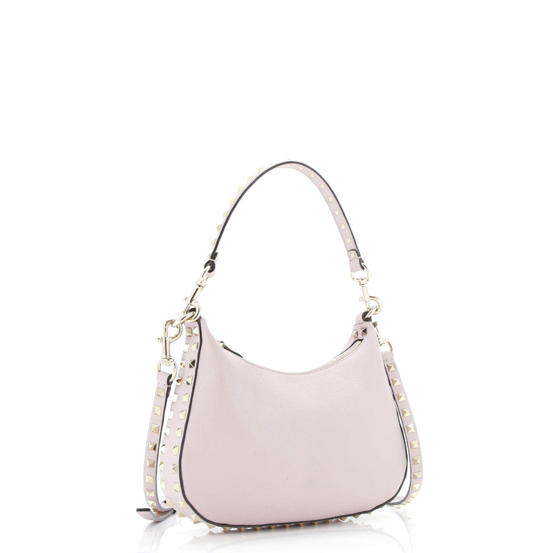 Rockstud Zip Hobo Bag Leather Small