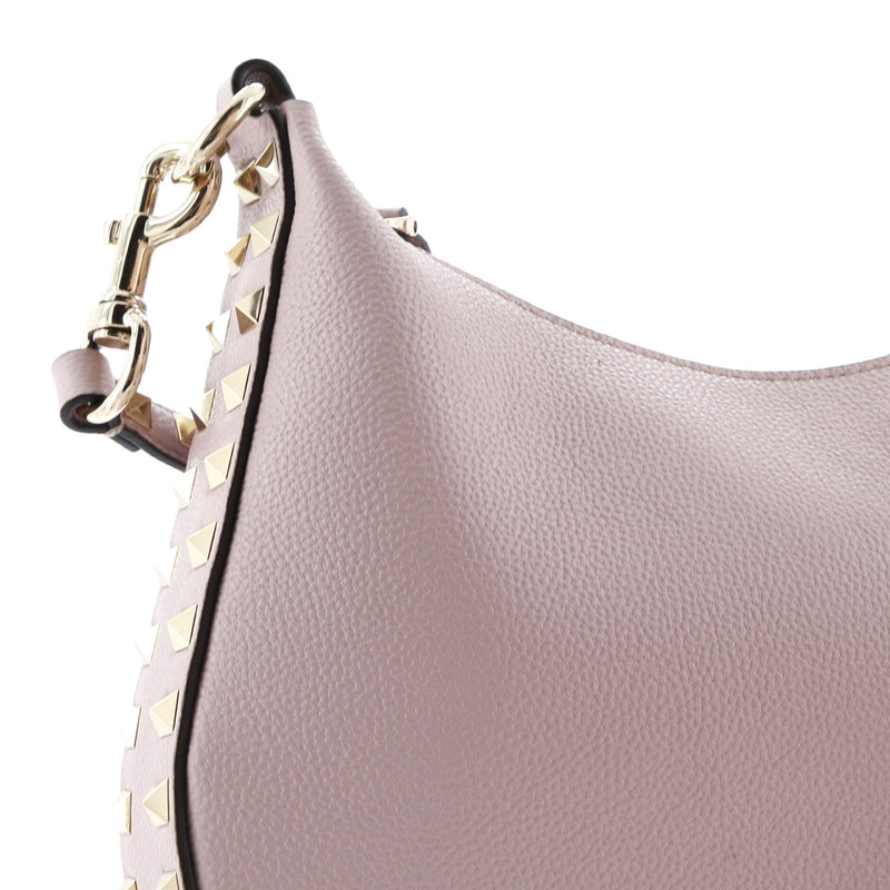 Rockstud Zip Hobo Bag Leather Small
