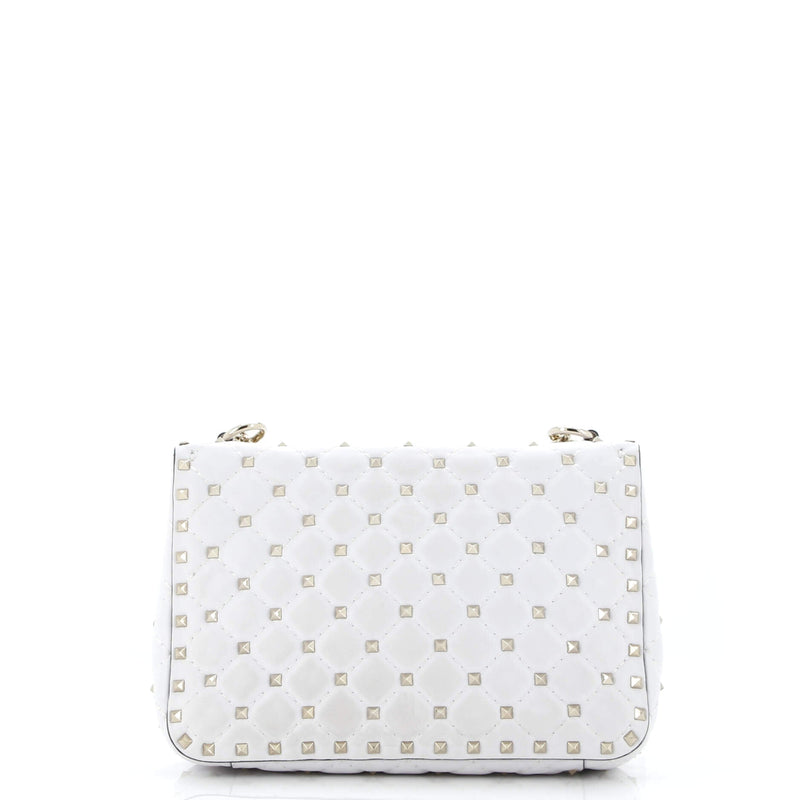 Vltn Rockstud Spike Flap Bag Quilted