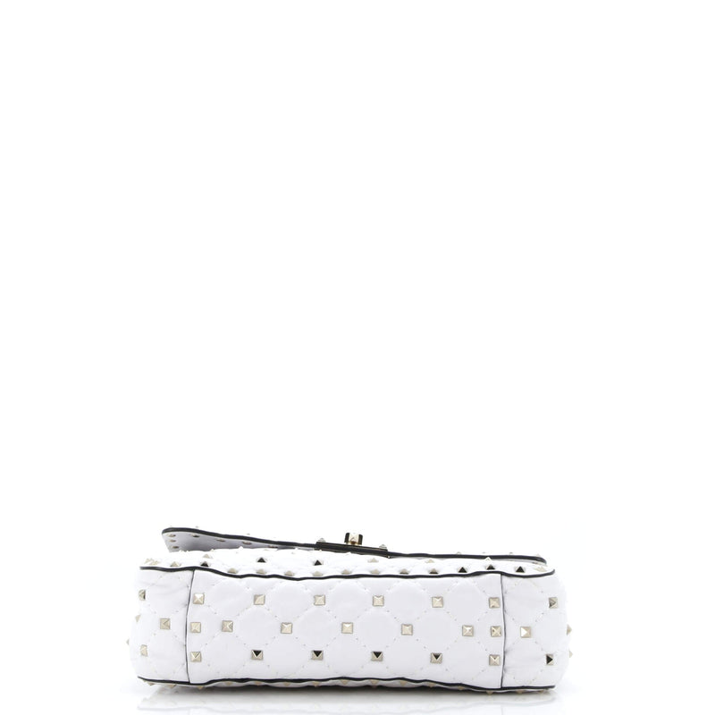 Vltn Rockstud Spike Flap Bag Quilted