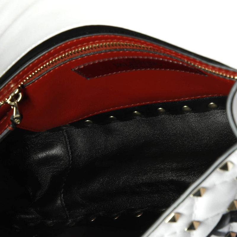 Vltn Rockstud Spike Flap Bag Quilted