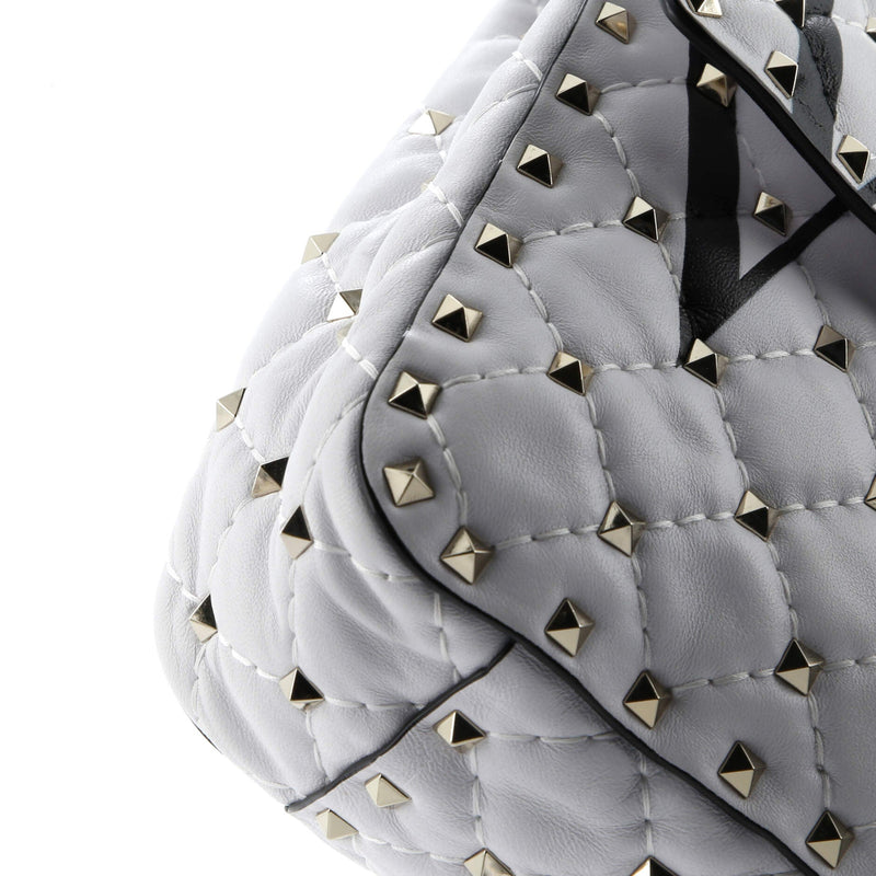 Vltn Rockstud Spike Flap Bag Quilted