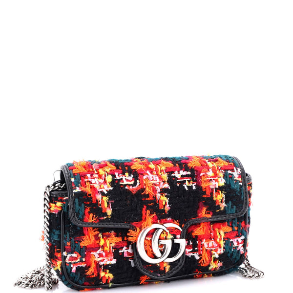 Gg Marmont Flap Bag Tweed Super Mini