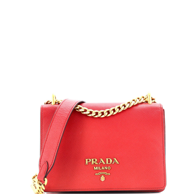 Chain Flap Bag Saffiano Leather Small