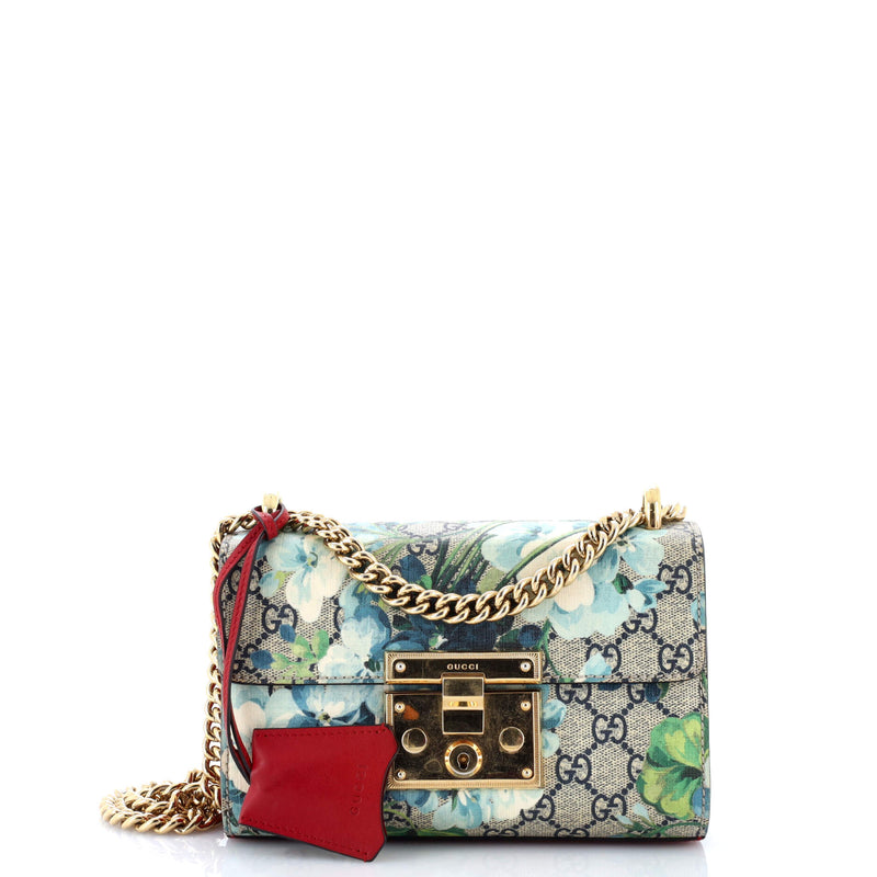 Padlock Shoulder Bag Blooms Print Gg