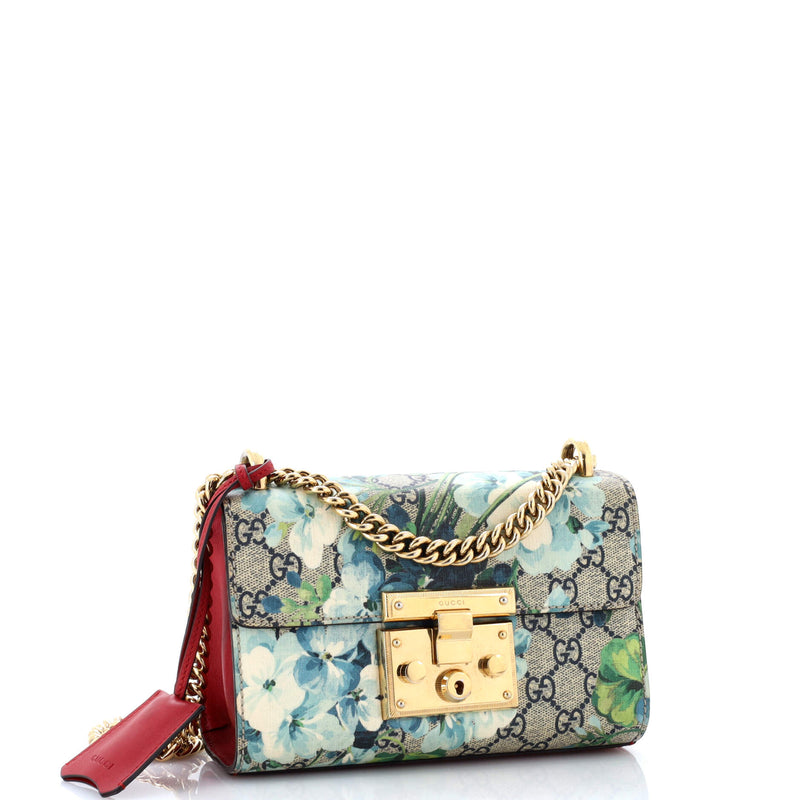 Padlock Shoulder Bag Blooms Print Gg