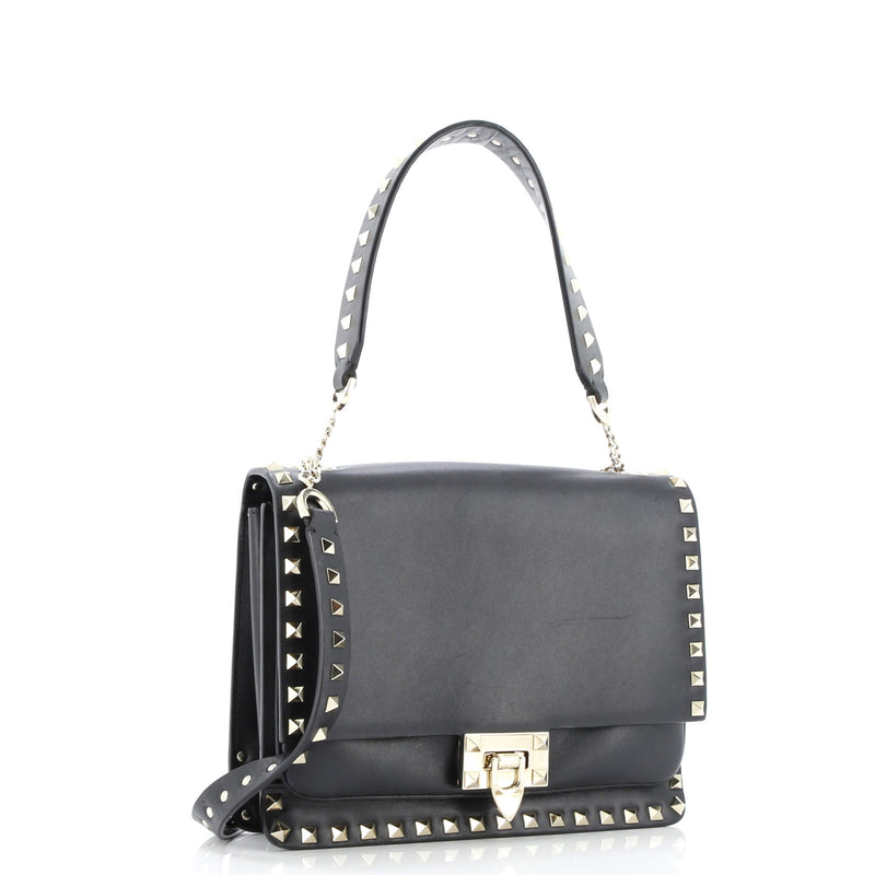 Rockstud Flip Lock Flap Top Handle Bag