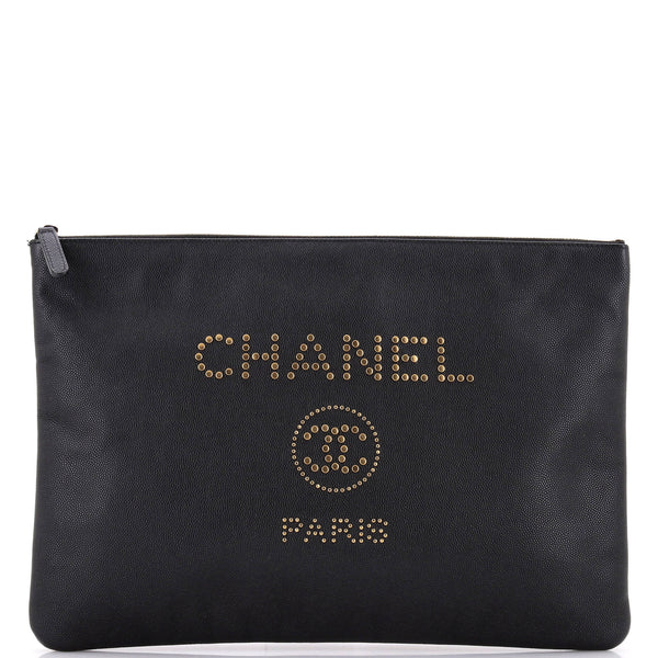 Deauville Pouch Studded Caviar Large
