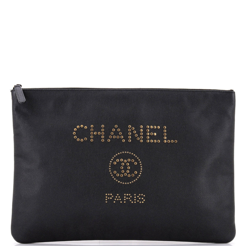 Deauville Pouch Studded Caviar Large