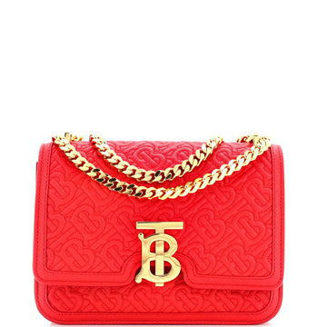 Tb Flap Chain Bag Embossed Leather Small