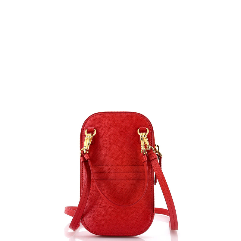 Zip Phone Holder Crossbody Bag Saffiano