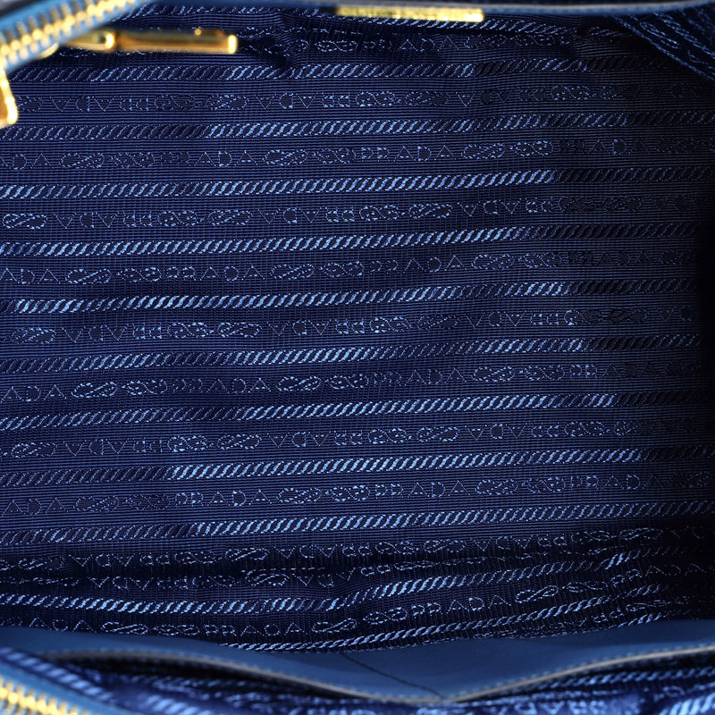 Bicolor Double Zip Lux Tote Saffiano