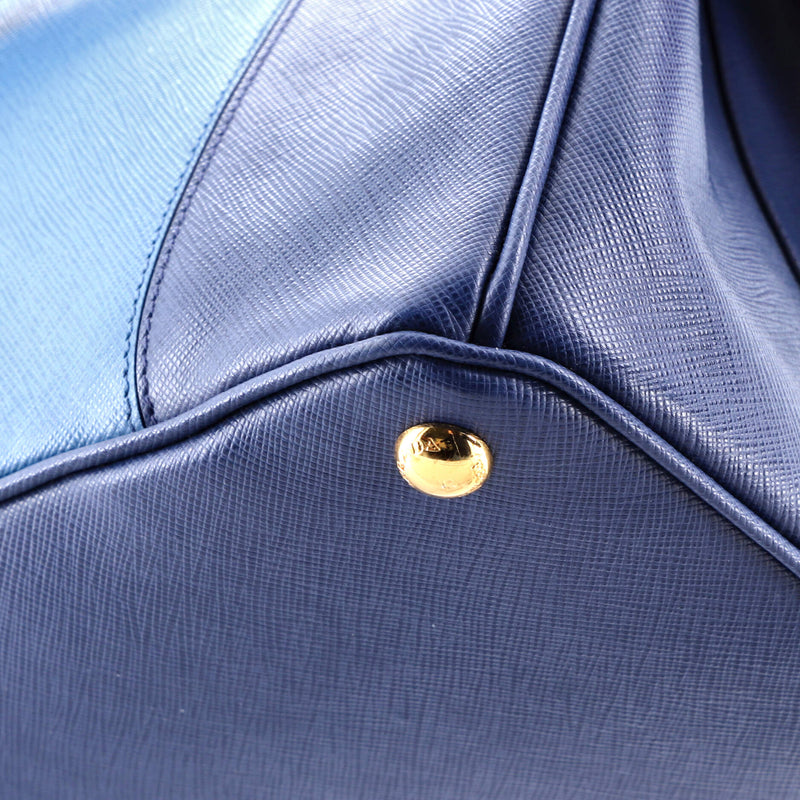 Bicolor Double Zip Lux Tote Saffiano