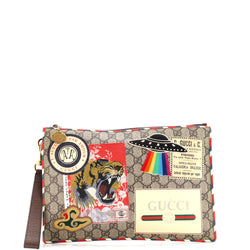 Courrier Pouch Gg Coated Canvas With