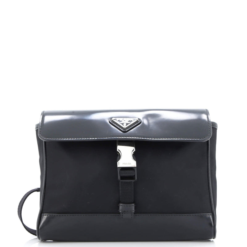 Buckle Flap Crossbody Bag Re-Nylon And