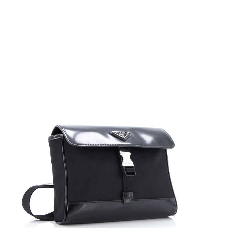 Buckle Flap Crossbody Bag Re-Nylon And