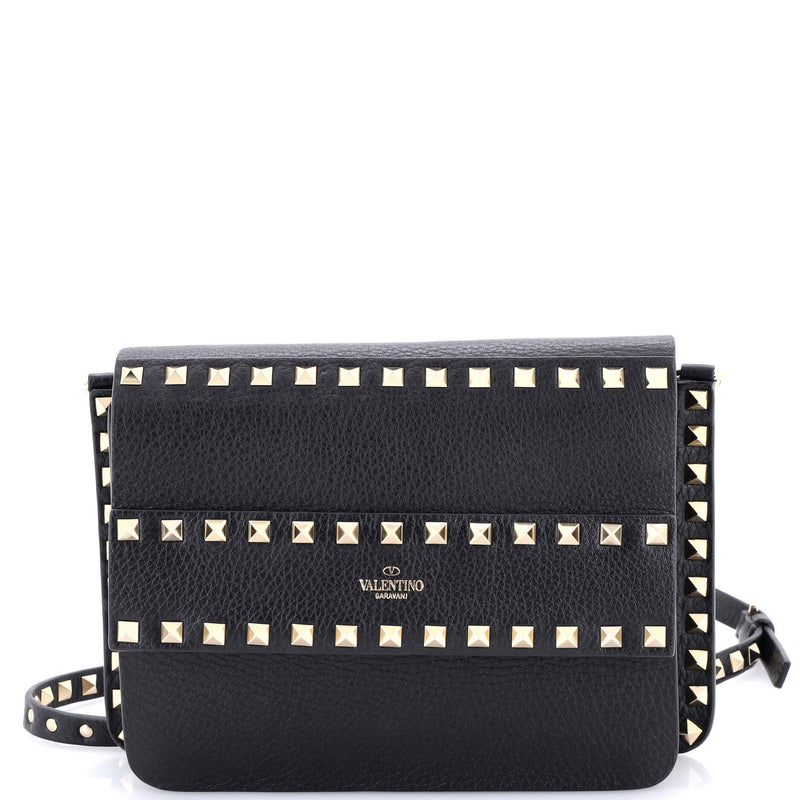 Rockstud Front Handle Flap Bag Leather