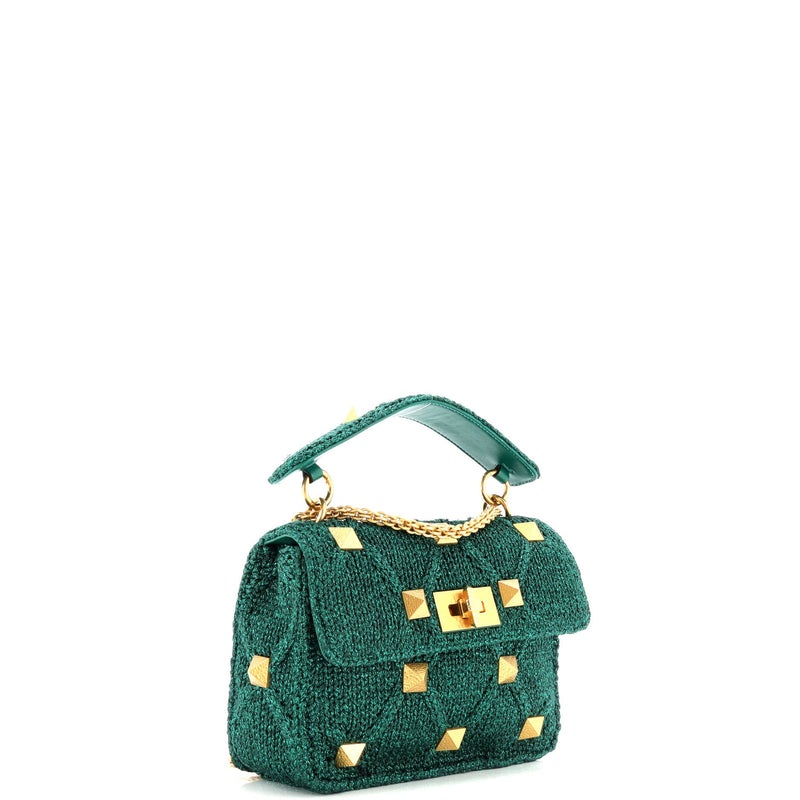 Roman Stud Flap Bag Quilted Knit Medium