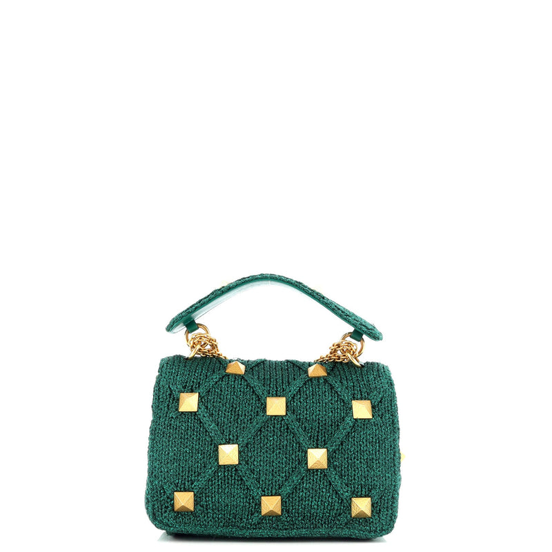 Roman Stud Flap Bag Quilted Knit Medium