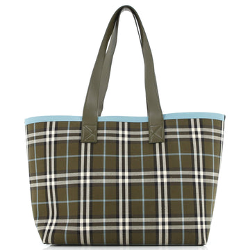London Tote Check Canvas Medium