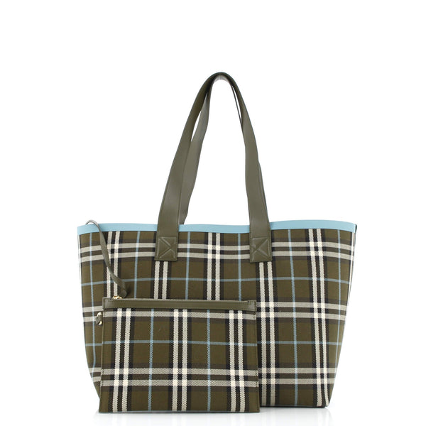 London Tote Check Canvas Medium