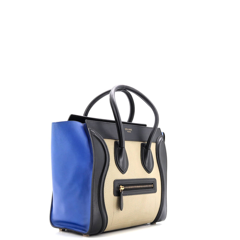 Tricolor Luggage Bag Leather Micro