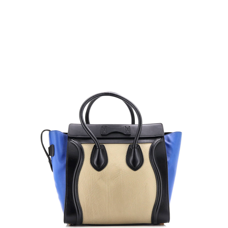 Tricolor Luggage Bag Leather Micro