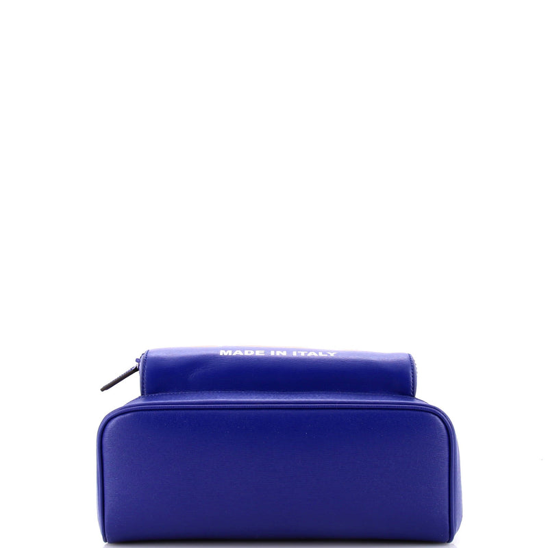 Zip Pocket Backpack Logo Print Leather
