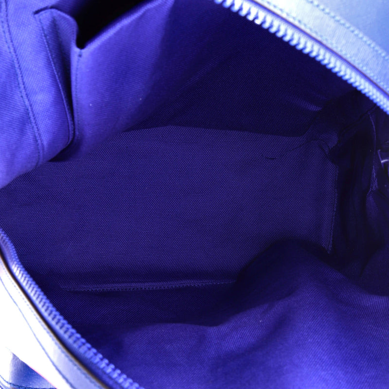Zip Pocket Backpack Logo Print Leather