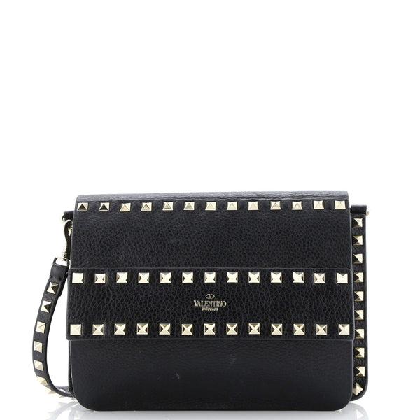 Rockstud Front Handle Flap Bag Leather