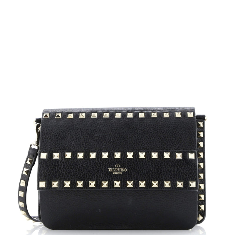Rockstud Front Handle Flap Bag Leather