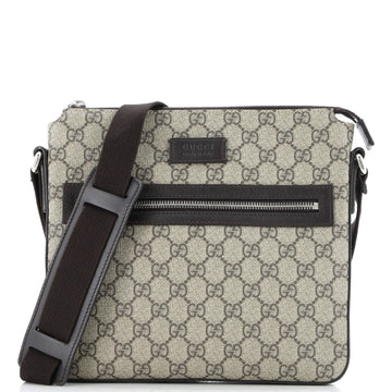 Front Zip Messenger Gg Coated Canvas